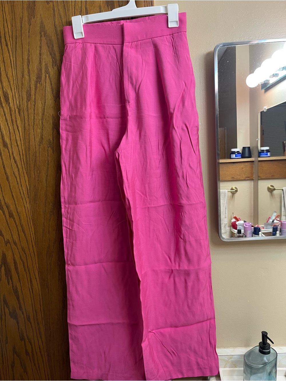 Zara Bright Pink Wide Leg Pants